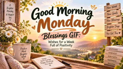 Good Morning Monday Blessings GIF Wishes for a Week