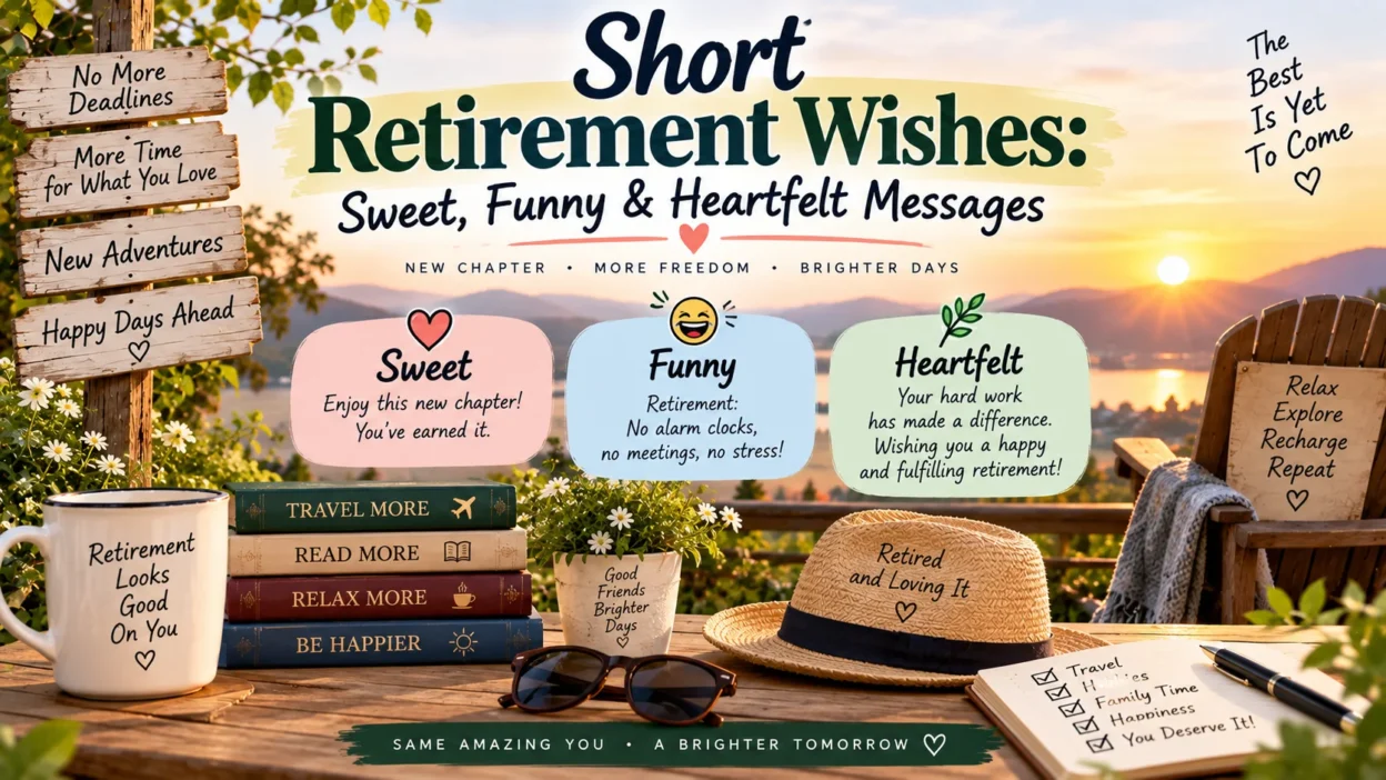 Short Retirement Wishes Sweet, Funny & Heartfelt Messages